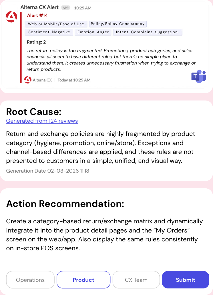 Real-time Alerts and Action Recommendations